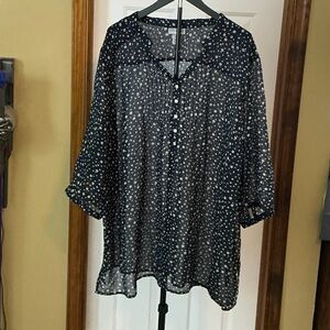 Catherines Black and White Polka Dot Blouse